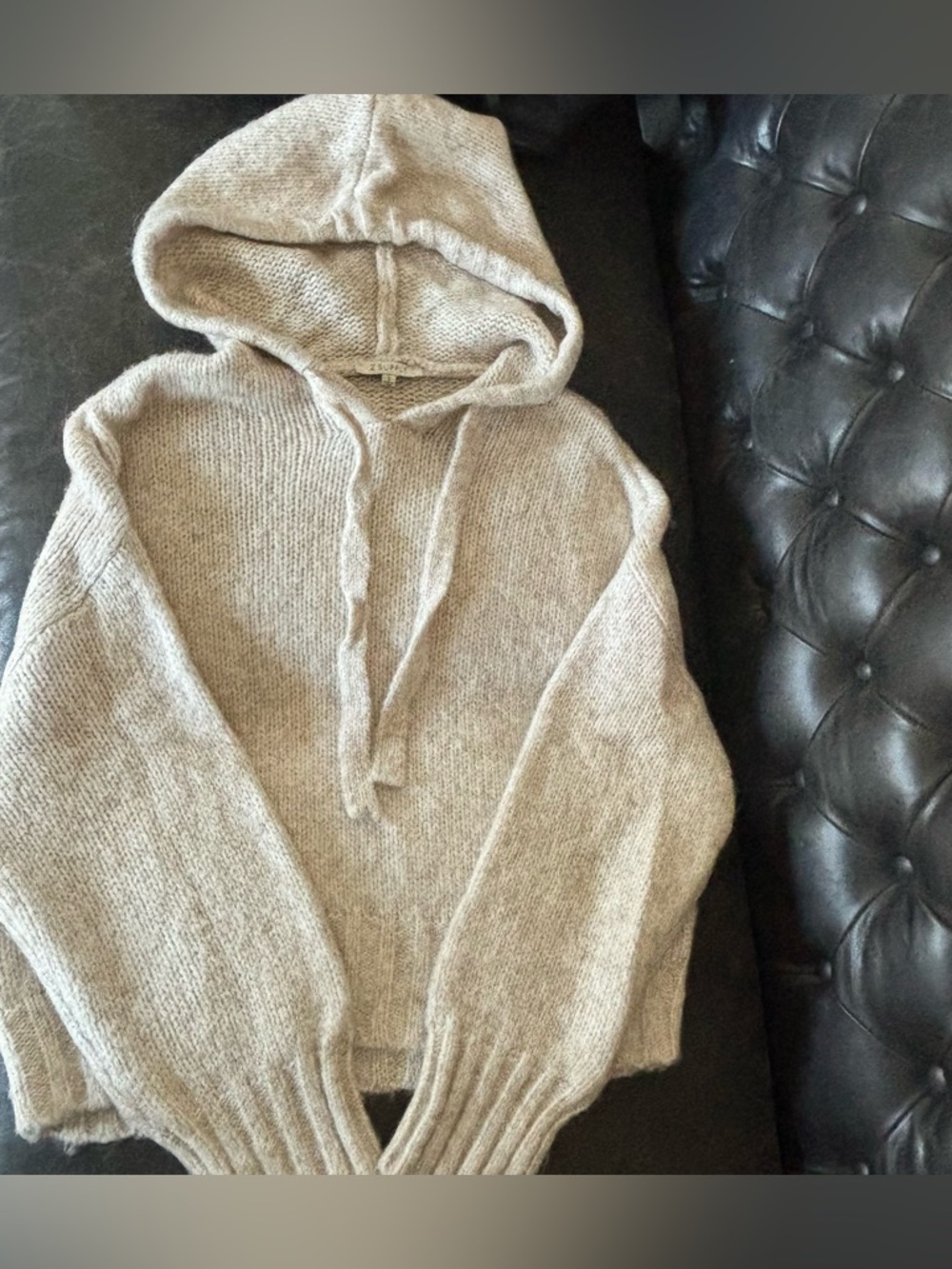 Z Supply Cream Knit Hoodie Sweater